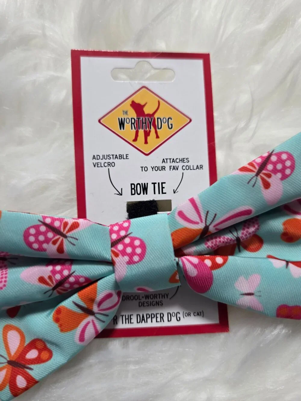 The Worthy Dog Butterfly Design Collar Bow